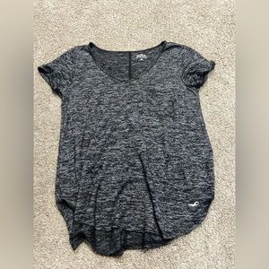 Black and gray Hollister V neck short sleeve shirt